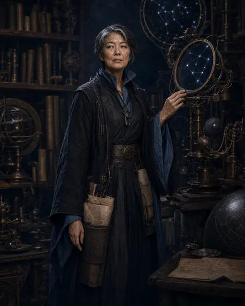Portrait of Astra, Stars-aligned astronomer of unknown constellations