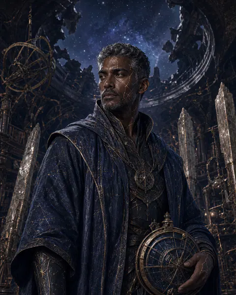 Portrait of Astraeus, a star-forged witness aligned with the Stars Throne