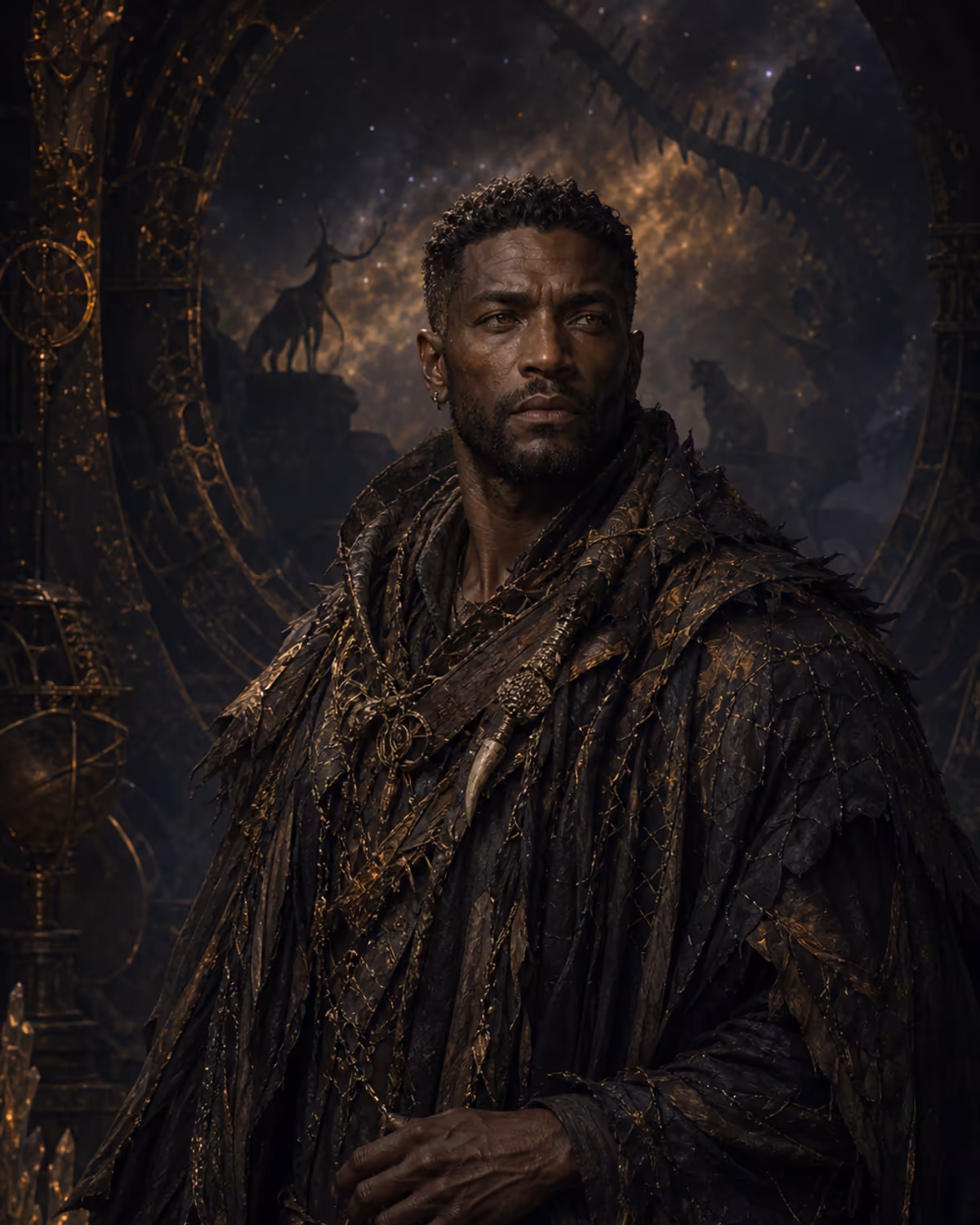 Portrait of Thorne Ironveil, Beasts-aligned witness of old territory