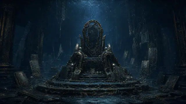 The Oceans Throne guarding a drowned archive in the Hollow-Grief abyss